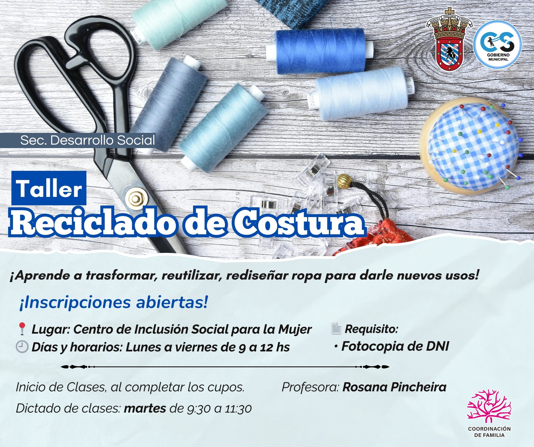 Taller de Reciclado de Costura: Inscripciones abiertas