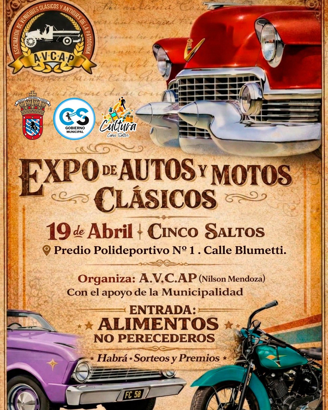 Llega la Expo de Autos y Motos Clásicos a Cinco Saltos