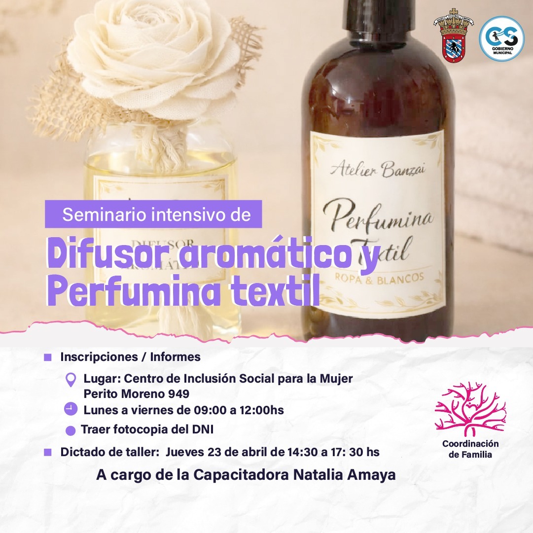 Inscripciones abiertas: Seminario Intensivo de Difusores y Perfumería Textil