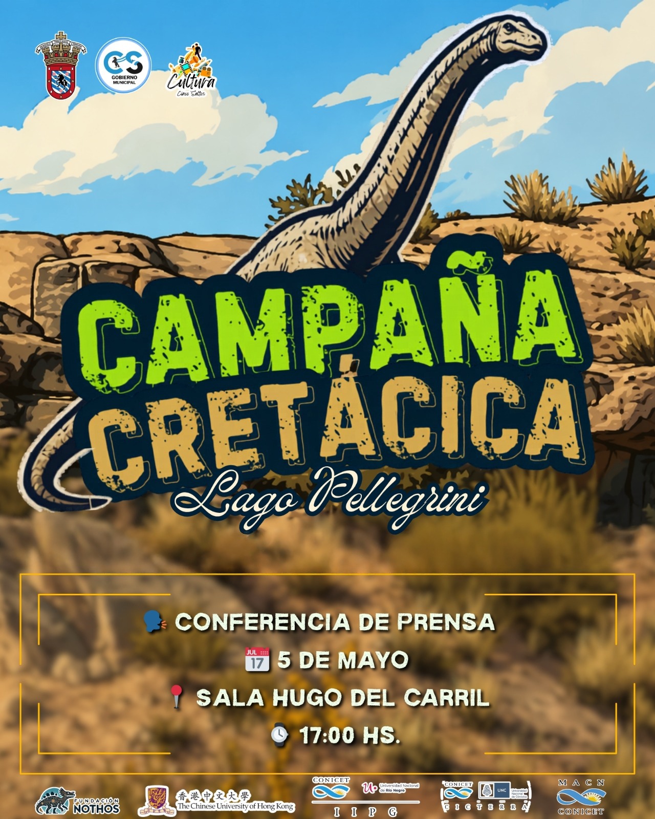 Conferencia de prensa sobre la Campaña Cretácica Lago Pellegrini