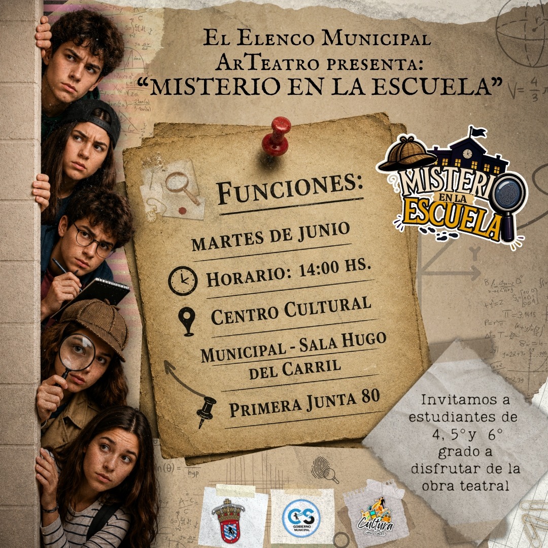 Invitación a escuelas primarias: ArTeatro presenta "Misterio en la escuela"